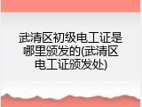 武清区初级电工证是哪里颁发的(武清区电工证颁发处)