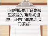 荆州初级电工证是哪里颁发的(荆州初级电工证由当地电力部门颁发)