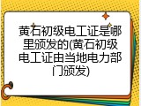 黄石初级电工证是哪里颁发的(黄石初级电工证由当地电力部门颁发)