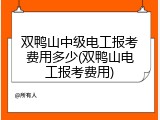 双鸭山中级电工报考费用多少(双鸭山电工报考费用)