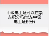 中级电工证可以在崇左积分吗(崇左中级电工证积分)