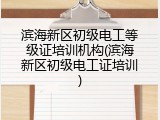 滨海新区初级电工等级证培训机构(滨海新区初级电工证培训)