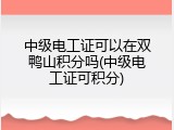 中级电工证可以在双鸭山积分吗(中级电工证可积分)