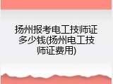 扬州报考电工技师证多少钱(扬州电工技师证费用)