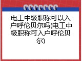 电工中级职称可以入户呼伦贝尔吗(电工中级职称可入户呼伦贝尔)