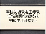攀枝花初级电工等级证培训机构(攀枝花初级电工证培训)