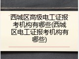 西城区高级电工证报考机构有哪些(西城区电工证报考机构有哪些)
