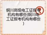 铜川高级电工证报考机构有哪些(铜川电工证报考机构有哪些)