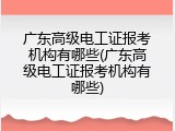 广东高级电工证报考机构有哪些(广东高级电工证报考机构有哪些)