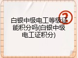 白银中级电工等级证能积分吗(白银中级电工证积分)