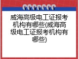 威海高级电工证报考机构有哪些(威海高级电工证报考机构有哪些)