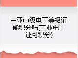 三亚中级电工等级证能积分吗(三亚电工证可积分)