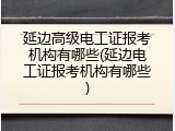 延边高级电工证报考机构有哪些(延边电工证报考机构有哪些)