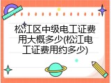 松江区中级电工证费用大概多少(松江电工证费用约多少)
