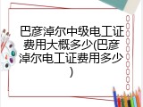 巴彦淖尔中级电工证费用大概多少(巴彦淖尔电工证费用多少)