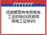 抚顺哪里有考高级电工证的培训(抚顺高级电工证培训)