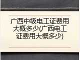 广西中级电工证费用大概多少(广西电工证费用大概多少)