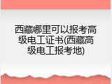 西藏哪里可以报考高级电工证书(西藏高级电工报考地)