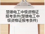 楚雄电工中级资格证报考条件(楚雄电工中级资格证报考条件)