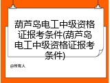 葫芦岛电工中级资格证报考条件(葫芦岛电工中级资格证报考条件)