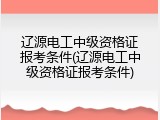 辽源电工中级资格证报考条件(辽源电工中级资格证报考条件)