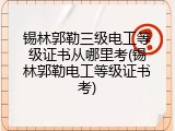 锡林郭勒三级电工等级证书从哪里考(锡林郭勒电工等级证书考)