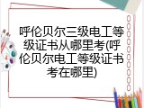 呼伦贝尔三级电工等级证书从哪里考(呼伦贝尔电工等级证书考在哪里)