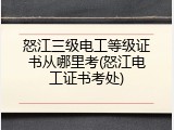 怒江三级电工等级证书从哪里考(怒江电工证书考处)