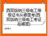 西双版纳三级电工等级证书从哪里考(西双版纳三级电工考证在哪里)