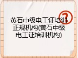 黄石中级电工证培训正规机构(黄石中级电工证培训机构)