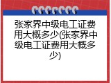 张家界中级电工证费用大概多少(张家界中级电工证费用大概多少)