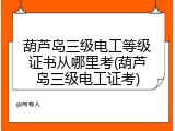 葫芦岛三级电工等级证书从哪里考(葫芦岛三级电工证考)