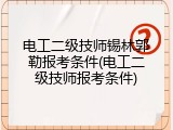 电工二级技师锡林郭勒报考条件(电工二级技师报考条件)