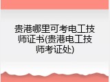 贵港哪里可考电工技师证书(贵港电工技师考证处)