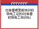 吐鲁番哪里能培训初级电工证的(吐鲁番初级电工培训处)