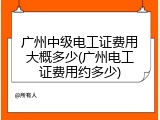 广州中级电工证费用大概多少(广州电工证费用约多少)
