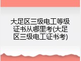 大足区三级电工等级证书从哪里考(大足区三级电工证书考)