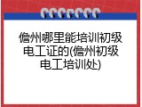 儋州哪里能培训初级电工证的(儋州初级电工培训处)