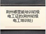 荆州哪里能培训初级电工证的(荆州初级电工培训处)