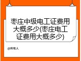 枣庄中级电工证费用大概多少(枣庄电工证费用大概多少)