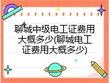 聊城中级电工证费用大概多少(聊城电工证费用大概多少)