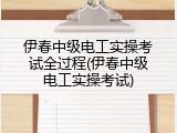 伊春中级电工实操考试全过程(伊春中级电工实操考试)