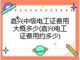 嘉兴中级电工证费用大概多少(嘉兴电工证费用约多少)