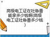 高级电工证在吐鲁番能拿多少钱啊(高级电工证吐鲁番多少钱)