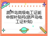 葫芦岛高级电工证能申报补贴吗(葫芦岛电工证补贴)