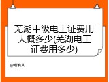 芜湖中级电工证费用大概多少(芜湖电工证费用多少)