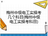 梅州中级电工实操考几个科目(梅州中级电工实操考科目)
