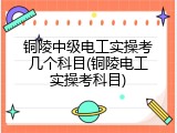 铜陵中级电工实操考几个科目(铜陵电工实操考科目)
