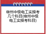 宿州中级电工实操考几个科目(宿州中级电工实操考科目)