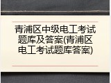 青浦区中级电工考试题库及答案(青浦区电工考试题库答案)